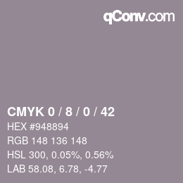 颜色代码: CMYK 0 / 8 / 0 / 42 | qconv.com