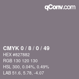 Color code: CMYK 0 / 8 / 0 / 49 | qconv.com