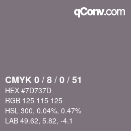 颜色代码: CMYK 0 / 8 / 0 / 51 | qconv.com
