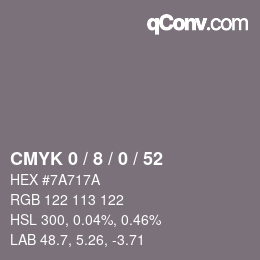 Color code: CMYK 0 / 8 / 0 / 52 | qconv.com