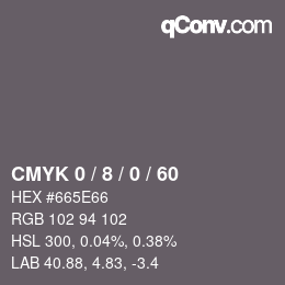 カラーコード: CMYK 0 / 8 / 0 / 60 | qconv.com