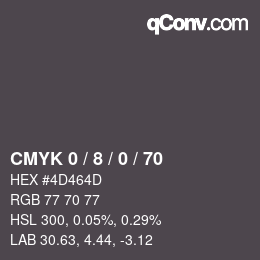 颜色代码: CMYK 0 / 8 / 0 / 70 | qconv.com