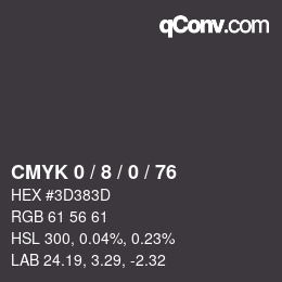 カラーコード: CMYK 0 / 8 / 0 / 76 | qconv.com
