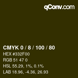 颜色代码: CMYK 0 / 8 / 100 / 80 | qconv.com