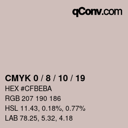 カラーコード: CMYK 0 / 8 / 10 / 19 | qconv.com