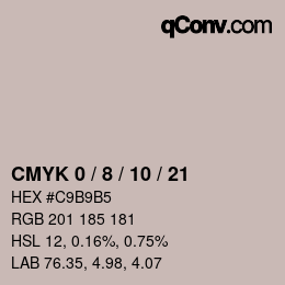 カラーコード: CMYK 0 / 8 / 10 / 21 | qconv.com