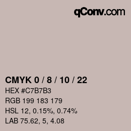カラーコード: CMYK 0 / 8 / 10 / 22 | qconv.com