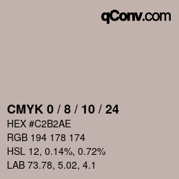 カラーコード: CMYK 0 / 8 / 10 / 24 | qconv.com