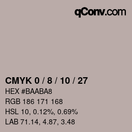 カラーコード: CMYK 0 / 8 / 10 / 27 | qconv.com