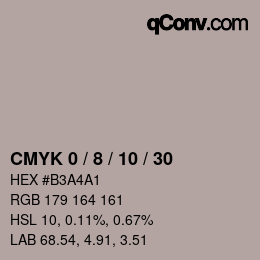 カラーコード: CMYK 0 / 8 / 10 / 30 | qconv.com