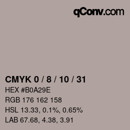 颜色代码: CMYK 0 / 8 / 10 / 31 | qconv.com