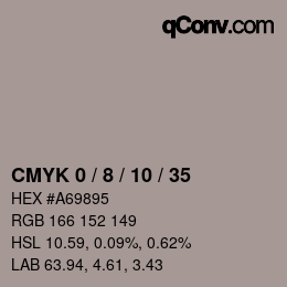 カラーコード: CMYK 0 / 8 / 10 / 35 | qconv.com