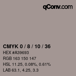 カラーコード: CMYK 0 / 8 / 10 / 36 | qconv.com
