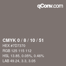 Color code: CMYK 0 / 8 / 10 / 51 | qconv.com