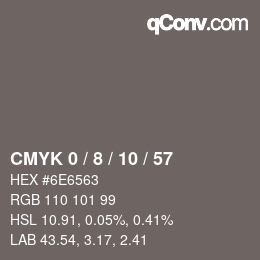 Color code: CMYK 0 / 8 / 10 / 57 | qconv.com