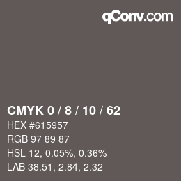 Código de color: CMYK 0 / 8 / 10 / 62 | qconv.com