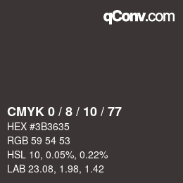 Color code: CMYK 0 / 8 / 10 / 77 | qconv.com