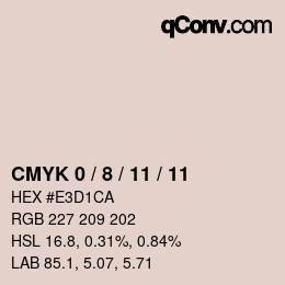 カラーコード: CMYK 0 / 8 / 11 / 11 | qconv.com