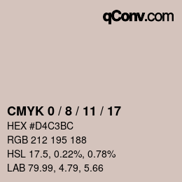 カラーコード: CMYK 0 / 8 / 11 / 17 | qconv.com