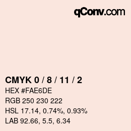カラーコード: CMYK 0 / 8 / 11 / 2 | qconv.com