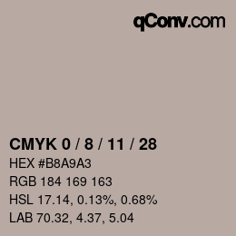 カラーコード: CMYK 0 / 8 / 11 / 28 | qconv.com