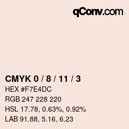 颜色代码: CMYK 0 / 8 / 11 / 3 | qconv.com