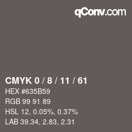 颜色代码: CMYK 0 / 8 / 11 / 61 | qconv.com