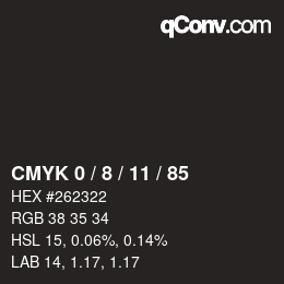 Color code: CMYK 0 / 8 / 11 / 85 | qconv.com