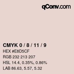 カラーコード: CMYK 0 / 8 / 11 / 9 | qconv.com