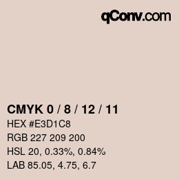 颜色代码: CMYK 0 / 8 / 12 / 11 | qconv.com