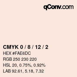 カラーコード: CMYK 0 / 8 / 12 / 2 | qconv.com