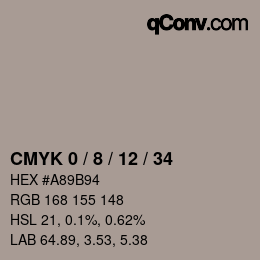 Color code: CMYK 0 / 8 / 12 / 34 | qconv.com
