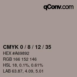 カラーコード: CMYK 0 / 8 / 12 / 35 | qconv.com