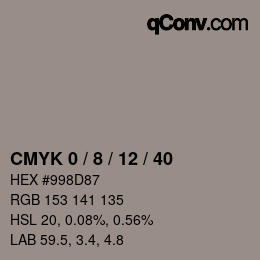 カラーコード: CMYK 0 / 8 / 12 / 40 | qconv.com