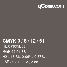 カラーコード: CMYK 0 / 8 / 12 / 61 | qconv.com