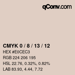 カラーコード: CMYK 0 / 8 / 13 / 12 | qconv.com