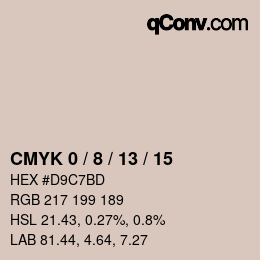 カラーコード: CMYK 0 / 8 / 13 / 15 | qconv.com