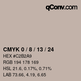 カラーコード: CMYK 0 / 8 / 13 / 24 | qconv.com