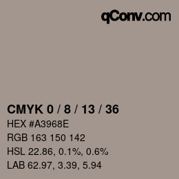 カラーコード: CMYK 0 / 8 / 13 / 36 | qconv.com