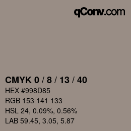 カラーコード: CMYK 0 / 8 / 13 / 40 | qconv.com