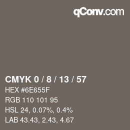 颜色代码: CMYK 0 / 8 / 13 / 57 | qconv.com