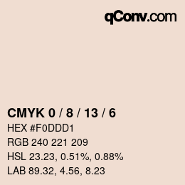 カラーコード: CMYK 0 / 8 / 13 / 6 | qconv.com