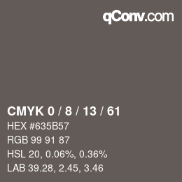 颜色代码: CMYK 0 / 8 / 13 / 61 | qconv.com