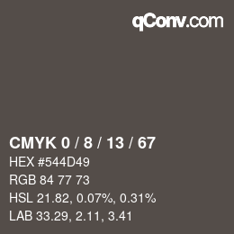 颜色代码: CMYK 0 / 8 / 13 / 67 | qconv.com