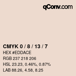 カラーコード: CMYK 0 / 8 / 13 / 7 | qconv.com