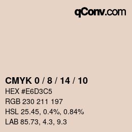 カラーコード: CMYK 0 / 8 / 14 / 10 | qconv.com