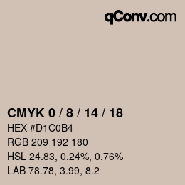 カラーコード: CMYK 0 / 8 / 14 / 18 | qconv.com
