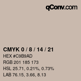 颜色代码: CMYK 0 / 8 / 14 / 21 | qconv.com