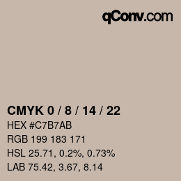 カラーコード: CMYK 0 / 8 / 14 / 22 | qconv.com