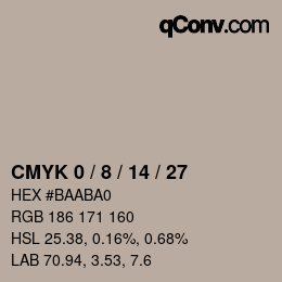 カラーコード: CMYK 0 / 8 / 14 / 27 | qconv.com